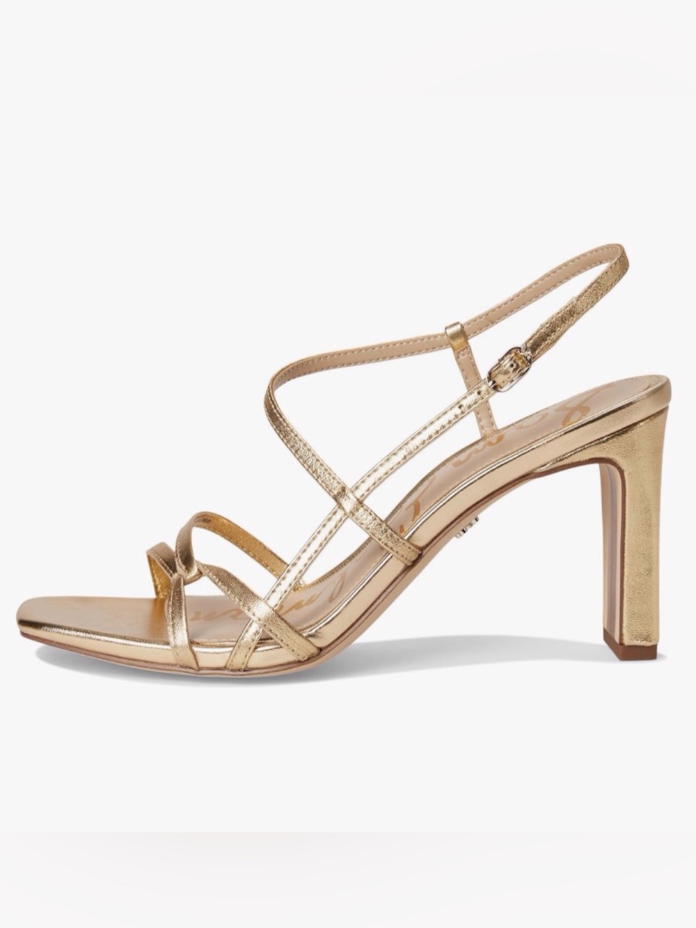 Sam Edelman Women’s Emmie Block Heel Strappy Sandals Gold Sizes-7,7.5,9 NIB - Picture 6 of 12